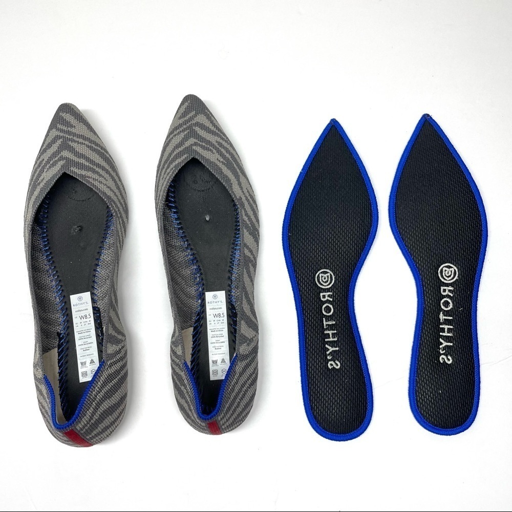 Retired Rothy’s Zebra Print “The Point” Flat Sz 8… - image 6